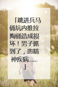跳进兵马俑坑内推拉陶俑造成损坏！男子抓到了，患精神疾病……
