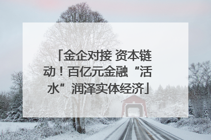 金企对接 资本链动！百亿元金融“活水”润泽实体经济