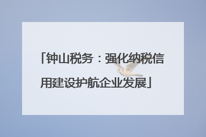 钟山税务：强化纳税信用建设护航企业发展