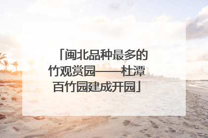 闽北品种最多的竹观赏园——杜潭百竹园建成开园
