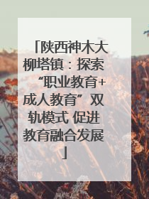 陕西神木大柳塔镇：探索“职业教育+成人教育”双轨模式 促进教育融合发展