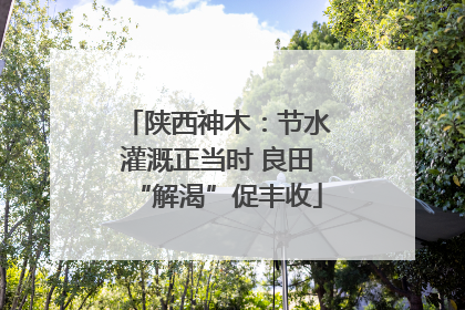 陕西神木：节水灌溉正当时 良田“解渴”促丰收