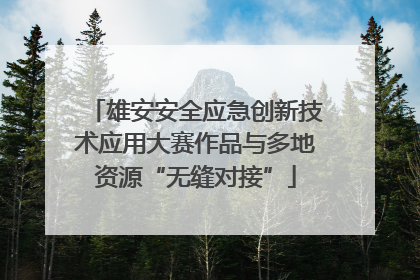 雄安安全应急创新技术应用大赛作品与多地资源“无缝对接”