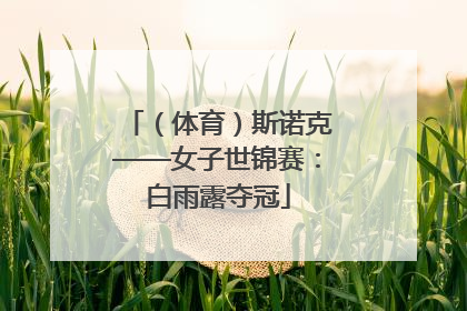 （体育）斯诺克——女子世锦赛：白雨露夺冠