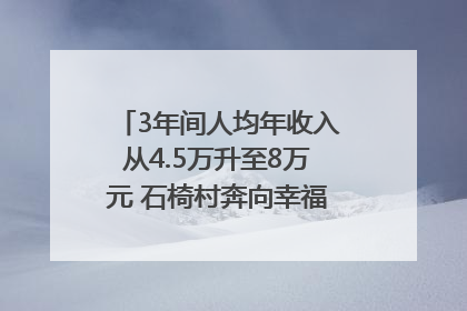 3年间人均年收入从4.5万升至8万元 石椅村奔向幸福好样子｜牵挂的村