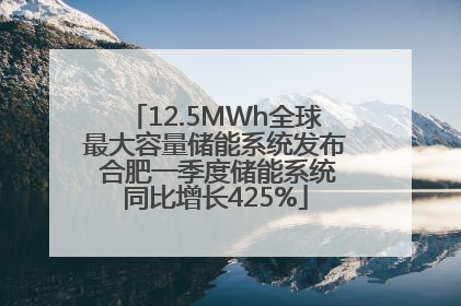 12.5MWh全球最大容量储能系统发布 合肥一季度储能系统同比增长425%