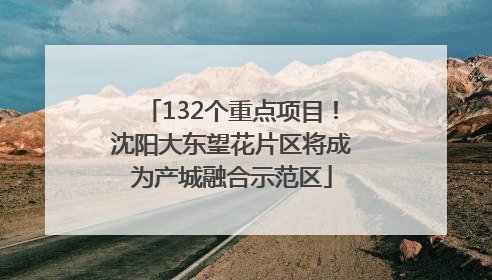 132个重点项目！沈阳大东望花片区将成为产城融合示范区