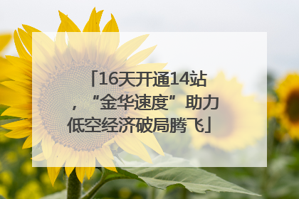 16天开通14站，“金华速度”助力低空经济破局腾飞