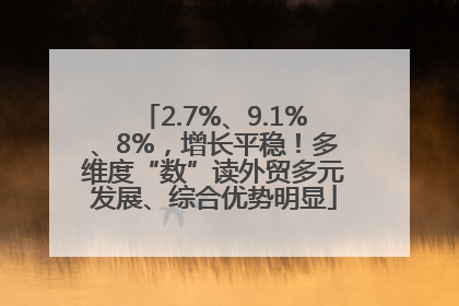 2.7%、9.1%、8%，增长平稳！多维度“数”读外贸多元发展、综合优势明显
