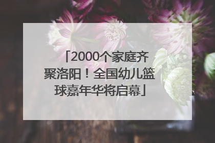 2000个家庭齐聚洛阳！全国幼儿篮球嘉年华将启幕