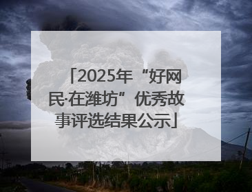 2025年“好网民·在潍坊”优秀故事评选结果公示