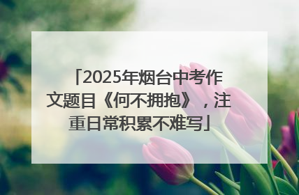 2025年烟台中考作文题目《何不拥抱》，注重日常积累不难写