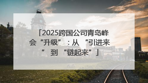 2025跨国公司青岛峰会“升级”：从 “引进来” 到 “链起来”