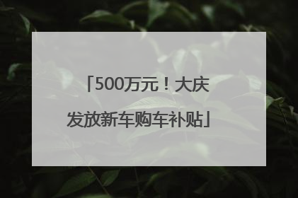 500万元！大庆发放新车购车补贴
